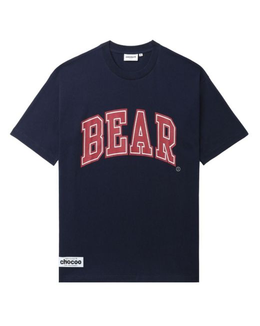 Chocoolate Blue Bear-print Cotton T-shirt for men