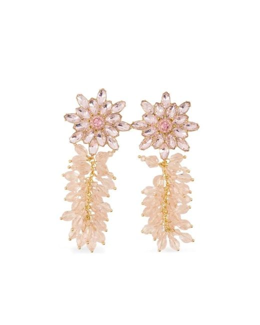 Self-Portrait White Flower-Cluster Earrings