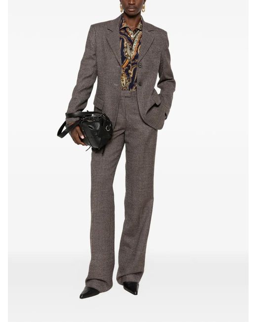 Etro Gray Patterned Single-Breasted Jacket