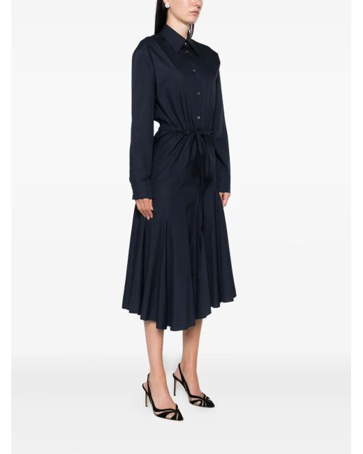 N°21 Blue Button-Down Flared Midi Dress