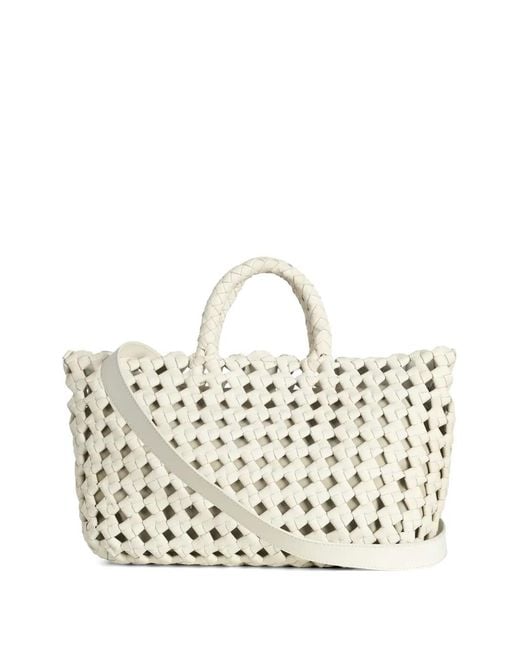 VISONA White Regina Tote Bag