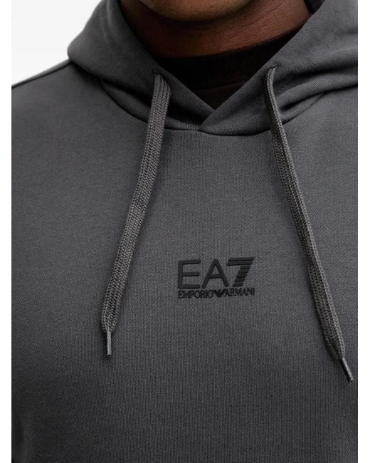 EA7 Gray Hoodie À Détail De Logo for men