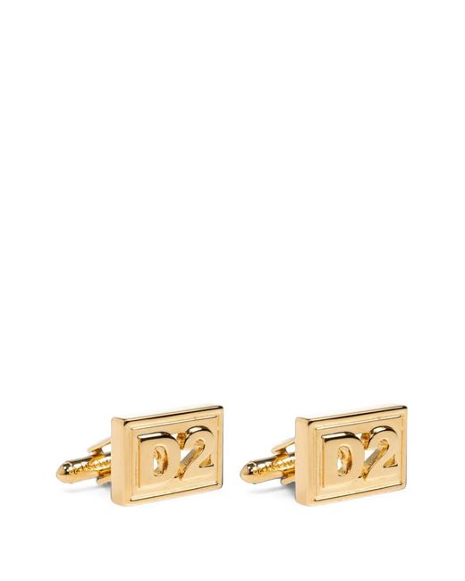 DSquared² White Logo-Plaque Cufflinks for men