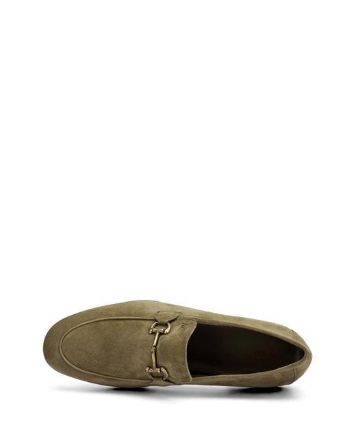 Frau Green Clasp-Detail Suede Loafers for men