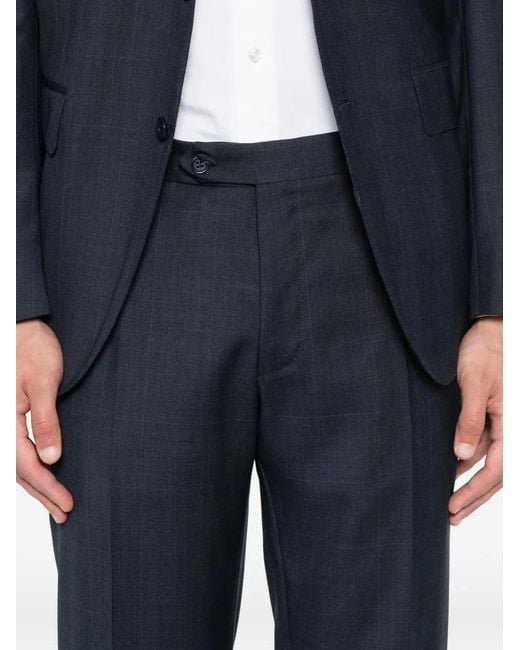 Canali Blue Checked Suit for men