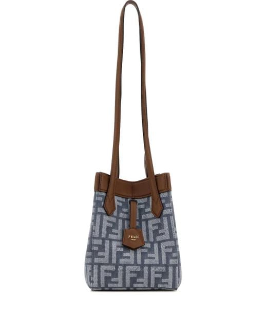 Borsa A Secchiello Origami Mini Con Monogramma di Fendi in White