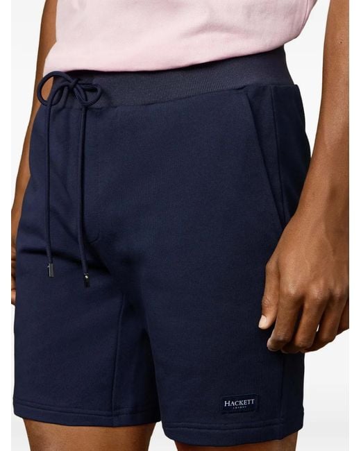 Hackett Blue Logo-Patch Drawstring Shorts for men