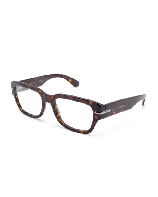 Dolce & Gabbana Brown Rectangle-Frame Glasses for men