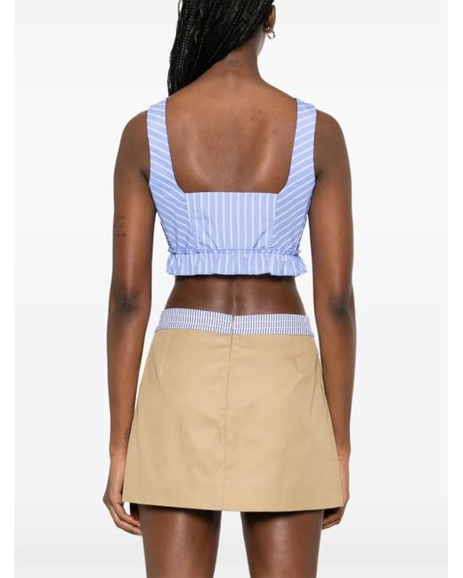 Sandro Blue Stripe Crop Top