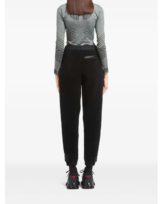 Prada Black Logo-Print Trousers