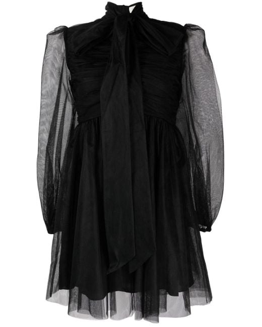 Robe courte à col lavallière Zimmermann en coloris Black