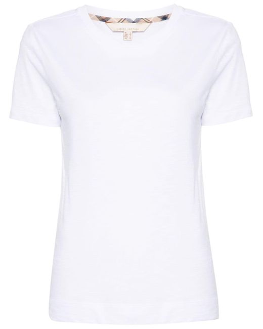 T-shirt con placca logo di Barbour in White