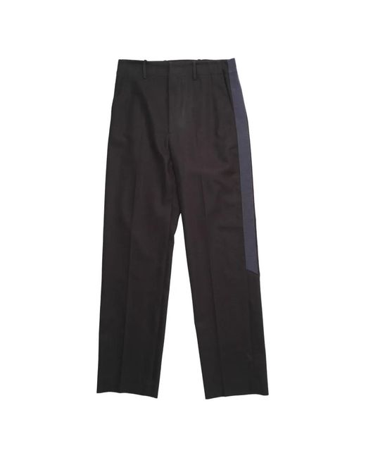 DERRICK Black Stripe-Detail Tailored Trousers for men