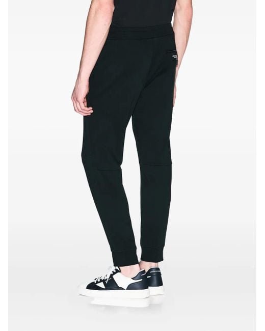 メンズ ARMANI EXCHANGE ドローストリング トラックパンツ Black