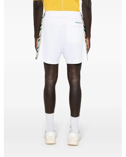 Casablanca White Logo-Embellished Jersey Shorts for men