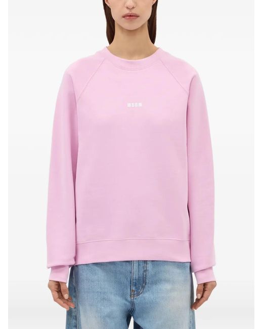 MSGM Pink Logo-Print Sweatshirt
