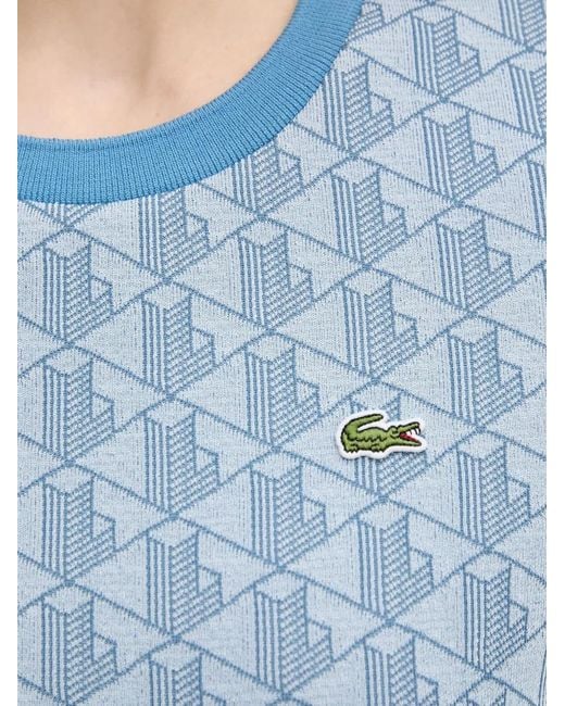 Lacoste Blue Monogram-Print Logo-Patch T-Shirt