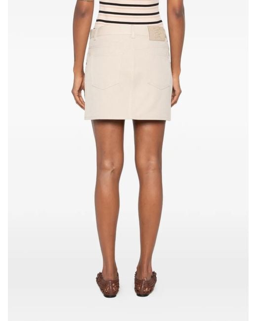 Fendi Natural Logo-Patch Mini Skirt