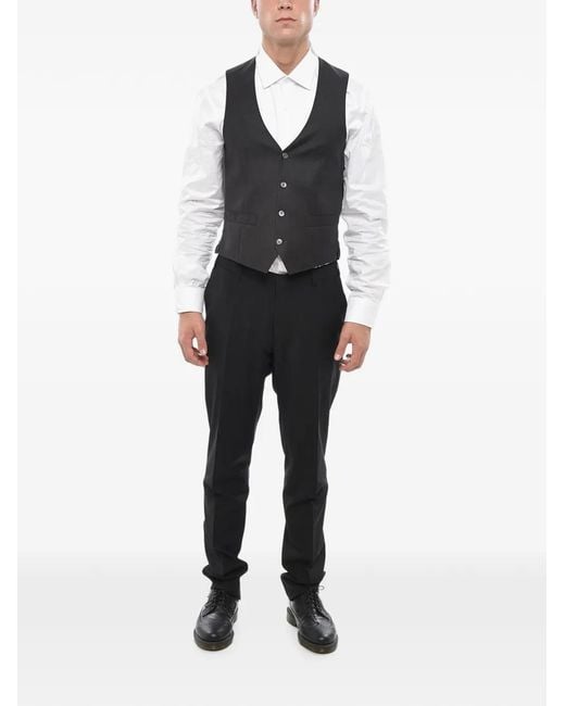 Corneliani Black Single-Breasted Martingale Waistcoat for men