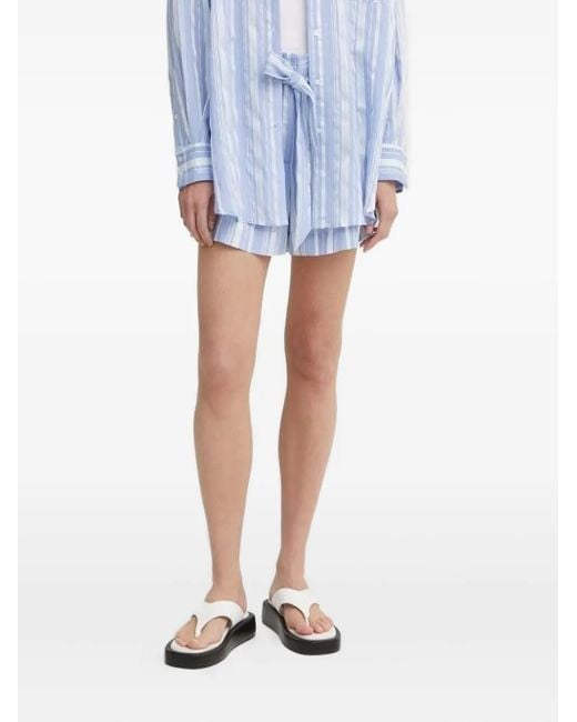 Bruuns Bazaar Blue Swinies Bbb Rynja Beltedstriped Shorts