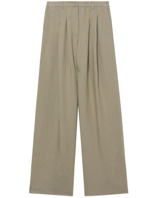 Herskind Natural Pleated Cropped Trousers