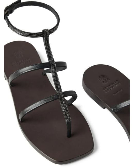 Brunello Cucinelli レザー サンダル Brown