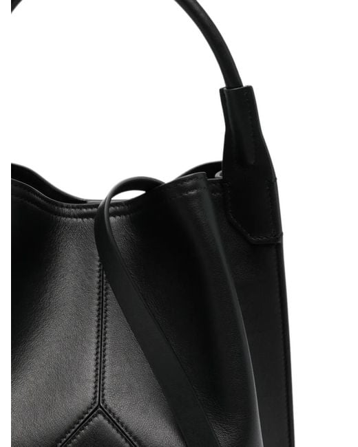 Victoria Beckham Black Victoria Nappa Leather Bucket Bag With Top Handle And Shoulder Strap