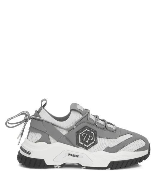 Philipp Plein White Predator Logo-Plaque Trainers