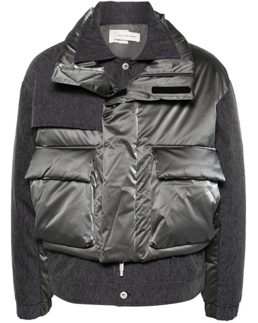 Feng Chen Wang Black Layered Padded Jacket for men