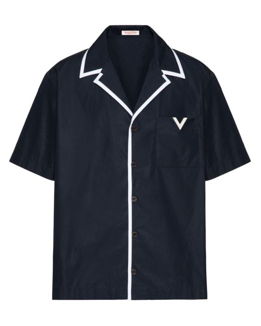 Valentino Garavani Hemd mit V-Detail in Blue für Herren