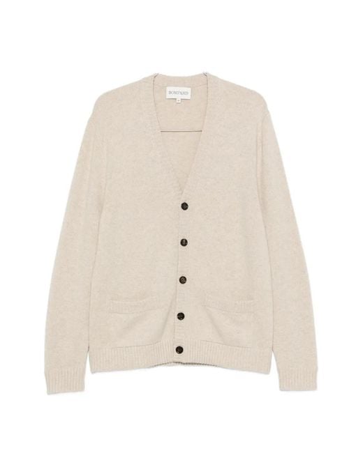 Bompard White V-Neck Cashmere Cardigan for men