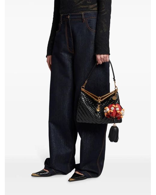 Etro White Apple-Tassel Leather Charm