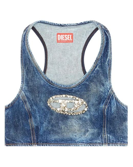 DIESEL Blue Logo Graphic Top