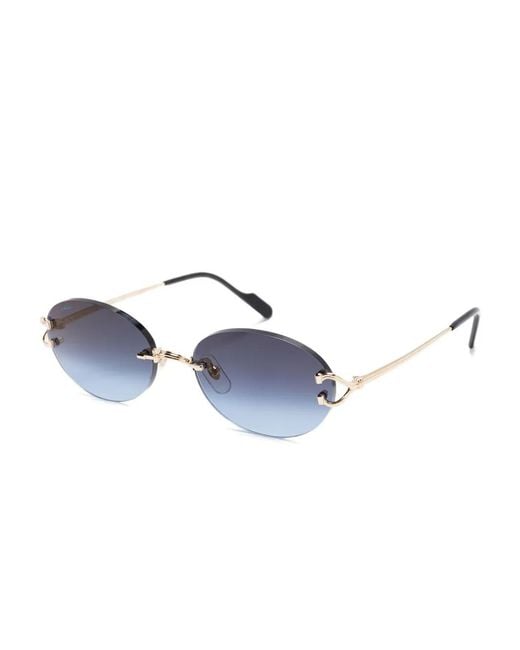 Cartier Blue Round Sunglasses
