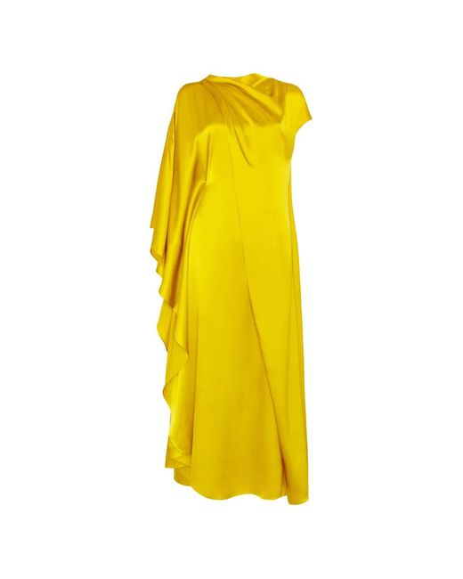 Roksanda Yellow Hiba Draped Asymmetric Dress