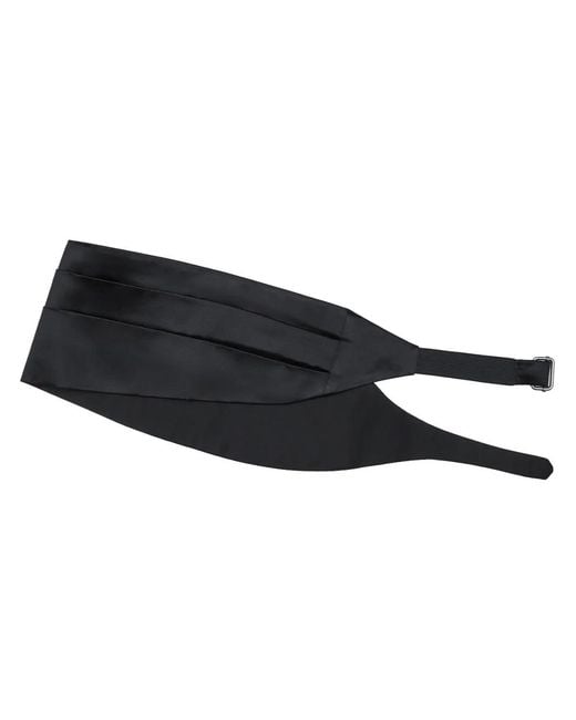 Brunello Cucinelli Black Pleated Satin Cummerbund for men