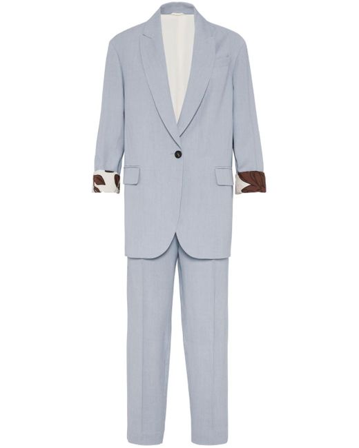 Brunello Cucinelli Blue Einreihiger Anzug