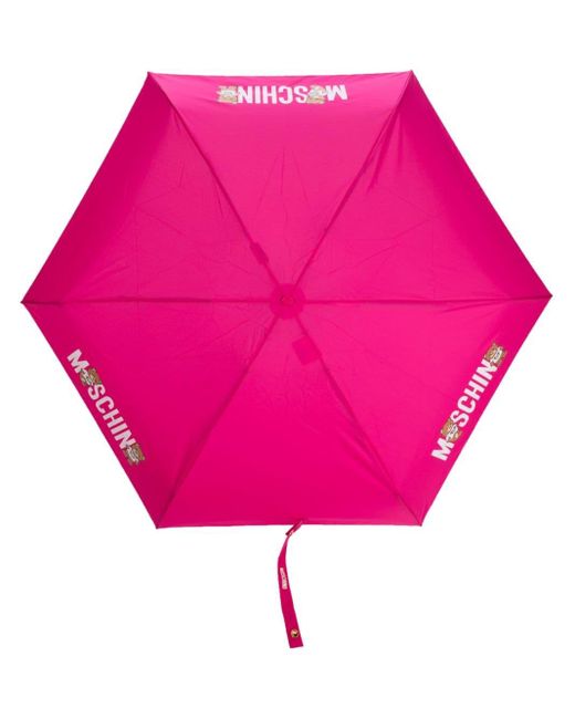 Parapluie compact à logo imprimé Moschino en coloris Rose | Lyst