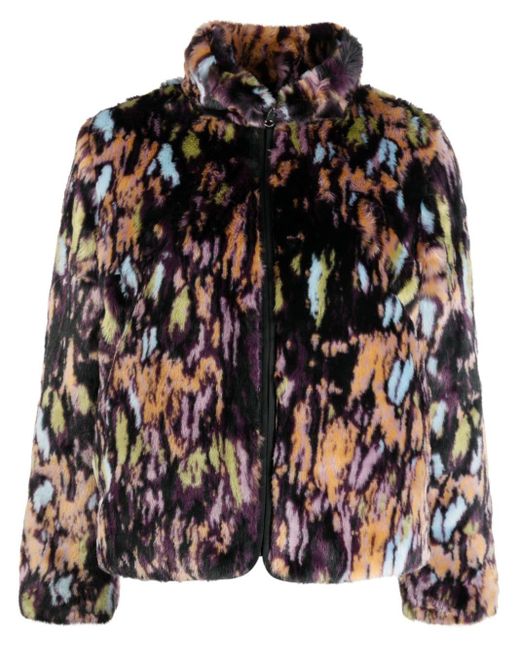 Paul Smith Black Abstract-print Brushed-effect Jacket