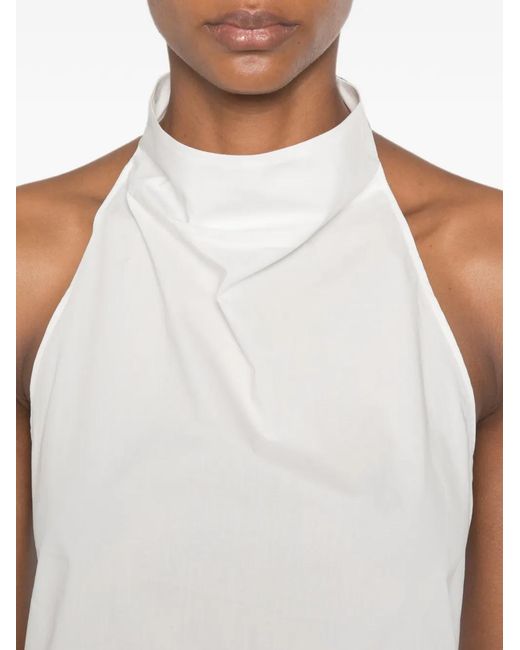 Sir White Broderie-Anglaise Halterneck Blouse