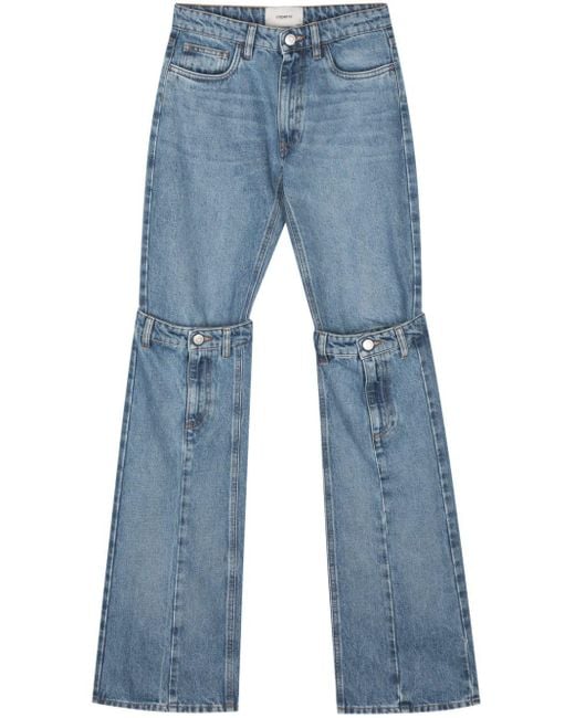 Coperni Blue Halbhohe Wide-Leg-Jeans