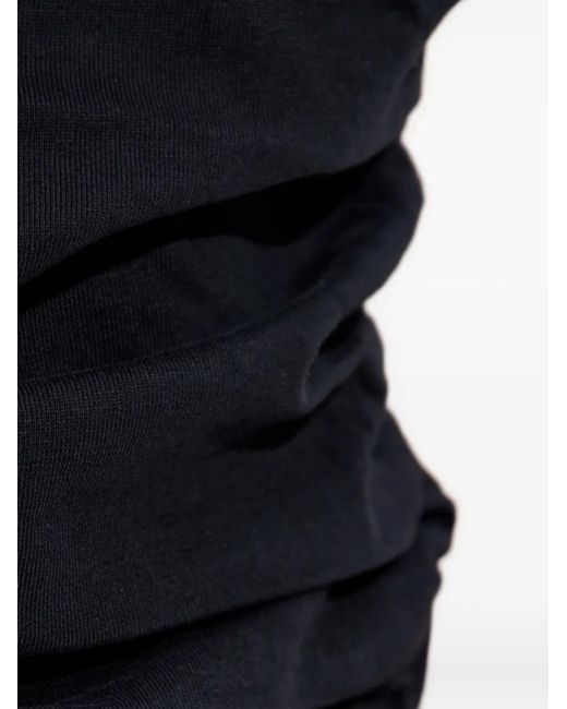Isabel Marant Black Gathered-Detail Cotton T-Shirt