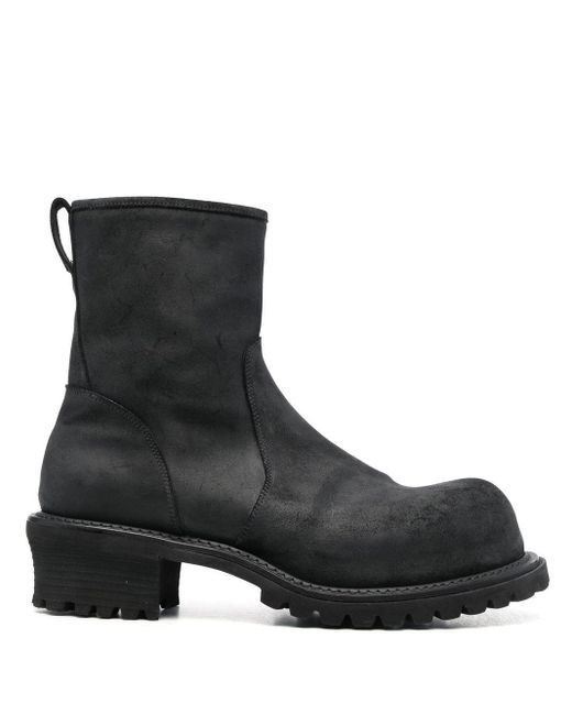 Premiata Black Ankle Side-zipped Boots for men