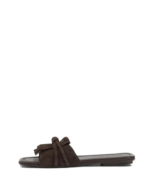 Pomme D ́Or Brown Glenn Fringe-Detail Knotted Sandals