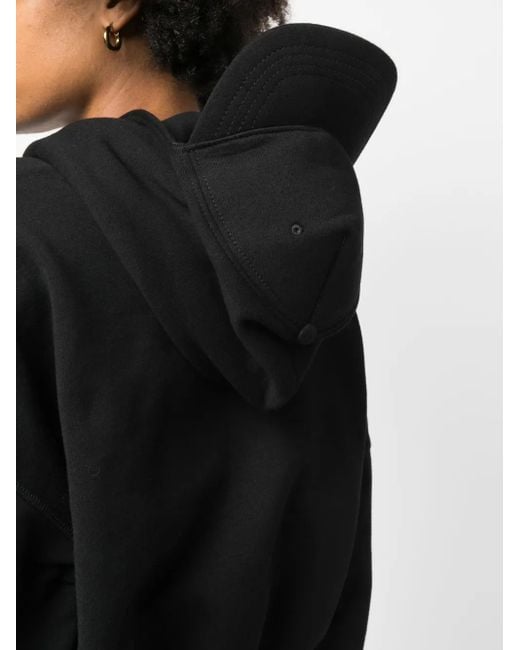 DSquared² Black Baseball-Cap Cotton Cropped Hoodie