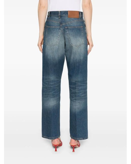 Victoria Beckham Blue Fold Detail Boyfriend Jeans