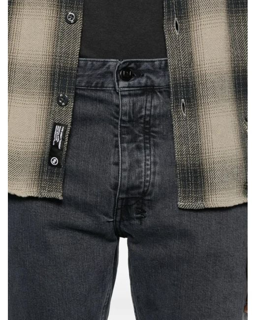 Ksubi Gray Button-Fly Straight Jeans for men