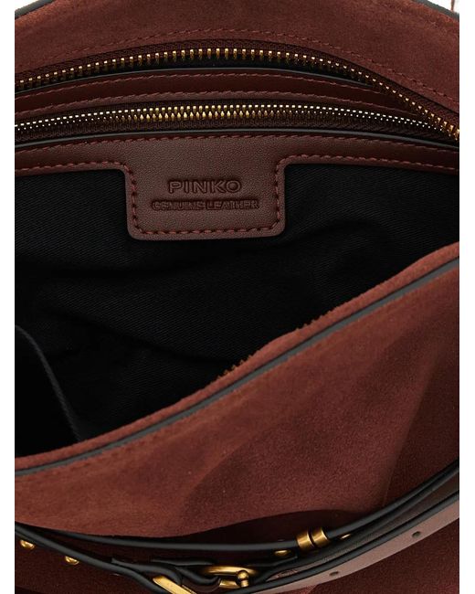 Pinko Purple Medium Belt Suede Shoulder Bag