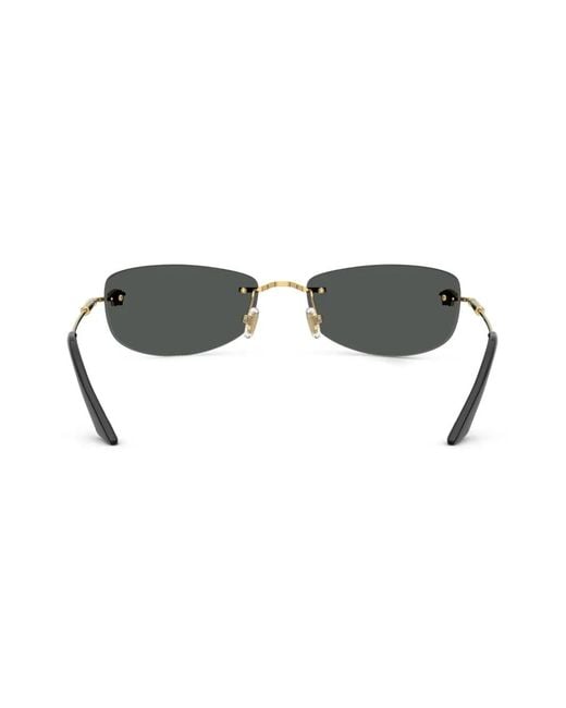 Versace Black Rectangle-Frame Sunglasses for men