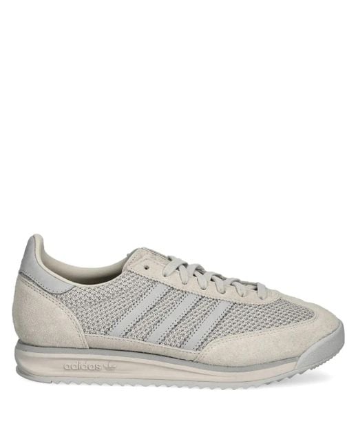 Adidas Gray 3-Stripes Mesh Sneakers